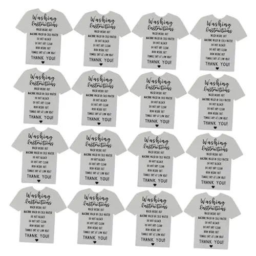 Produktbild: LALAFINA 100stücke Shirt Pflegeetiketten Waschhinweise Für Kleidung Selbstklebende Waschanleitungskarten Für Shirts Für Kleine Unternehmen Und Bekleidungsgeschäfte