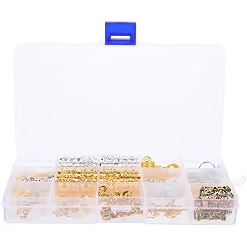 Produktbild: LALAFINA 159 Stück Damen-Clip-Haarspulenringe: Anhänger Perlen Flechten DIY-Manschetten Accessoire Goldenes Geflecht Mann Silber-Charms Dreadlock mit Spiralzubehör Verstellbare Clips