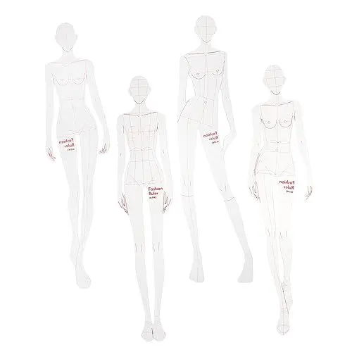 Produktbild: LALAFINA 1 Satz Modell Lineal Musterpapier Zum Nähen Schneiderpuppe Lineal Für Modezeichnungen Pauspapier Für Schnittmuster Mustergewichte Plastik Frau Menschlicher Körper Lineal