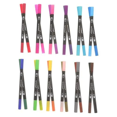 Produktbild: LALAFINA Ergonomisches Design 24 Farbmarker Wasserbasierte Farbstifte Mit Weicher Spitze Für Jungen Und Mädchen Kunstbedarf Für Die Schule Malmarker Für Erwachsene
