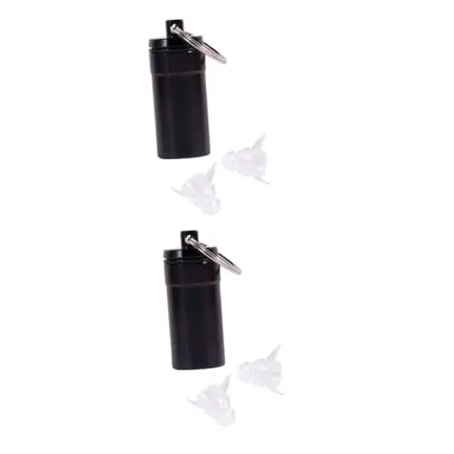 Produktbild: LALAFINA 2paare Musiker Ohrstöpsel Mit Geräuschreduzierung Wiederverwendbare Filter-earplugs Tragbarer Schwarzer Flasche Für Konzerte Und Musikveranstaltungen