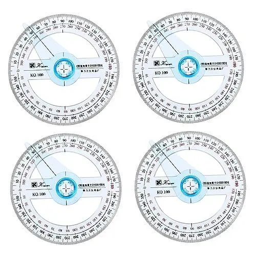 Produktbild: LALAFINA 2 Sätze Winkelmesser Spiralwinkel- Und Kreismacher Winkel Lineal Multitools Kreis Zeichnen Digitales Winkellineal Kreis Geometrisches Lineal Karte Sky-blue Plastik 4 Stück * 2