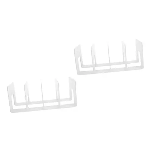 Produktbild: LALAFINA 2stücke Desktop Bücherregal Organizer Multifunktionale Fächer Aktenablage Für Büro Schule Und Zuhause Stabiler Langlebiger Aufbewahrungsständer Weiß Optimalen
