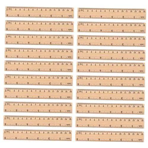 Produktbild: LALAFINA 30 Stück 6 Holzwerkzeuge lehrender Herrscher Lineal mit doppelter Nählineal Zollstock gerades Lineal Messgerät einseitig hölzernes Lineal Hilfslineal Student