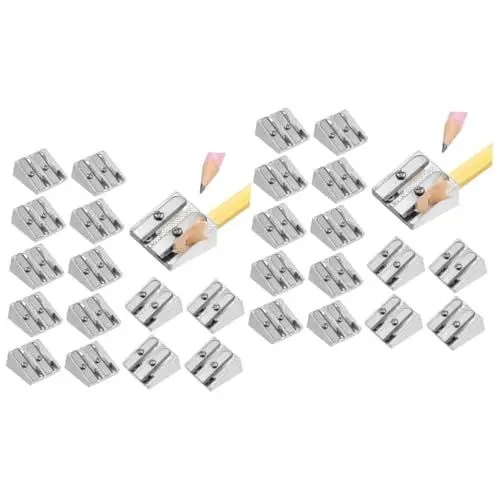 Produktbild: LALAFINA 32stücke Teiliges Aluminium-doppelloch-bleistiftspitzer Manuelle Anspitzer Für Präzises Schärfen Von Und Dicken Stiften Für Schule Und Büro Langlebig Und Effizient
