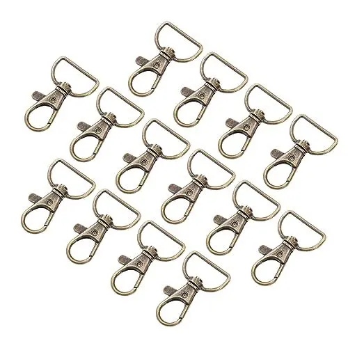 Produktbild: LALAFINA 35stücke Metall Drehverschluss Karabiner Verschluss Für Diy Schlüsselband Mit D-ring Metallhakenverschluss Drehverschluss Swivel Clip
