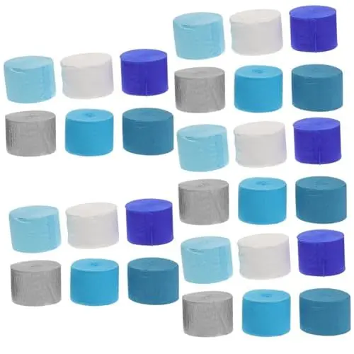 Produktbild: LALAFINA 3 Sätze Dekoratives Krepppapier Girlande Aus Papier Farbiges Band Buntes Band Hochzeitsbanner Pastell Luftschlangen Bunte Luftschlangen Blaues Knisterpapier 6 Rollen * 3