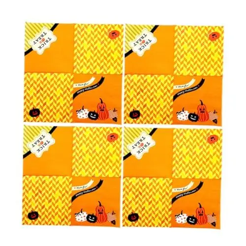 Produktbild: LALAFINA 48 Stück Halloween-papierservietten in Bronzing- mit Orangefarbenem Kürbismuster Einwegservietten in Voller Größe für Halloween-events