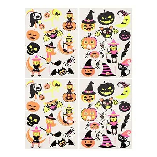 Produktbild: LALAFINA 4 Blätter Halloween-gesichts Aufkleber Kürbisausdrücke Basteln Gesicht Tattoo Aufkleber Ausdrücke Basteln Aufkleber Kürbis-aufkleber Körper Überweisungs Papier Narbenaufkleber Kind