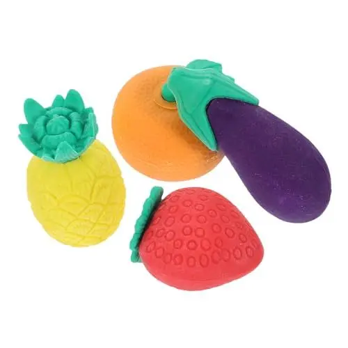 Produktbild: LALAFINA 4stücke Obst Und Gemüse Radiergummis Niedliche Mini Cartoon Radierer Bunte Radiergummis Für Junge Mädchen Für Schule Und Kindergarten Für Kleinkinder