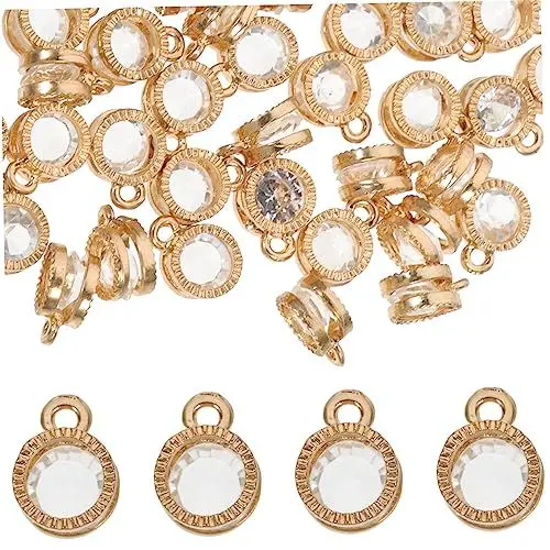 Produktbild: LALAFINA 50stücke Zirkonia Legierung Anhänger Metall Zirkonia Charms Anhänger Für Schmuck Machen