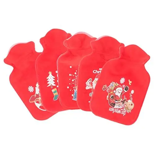 Produktbild: LALAFINA 5st Mini Wärmflasche Tasche Für Heizflaschen Nachfüllbarer Handwärmer Bauchwärmer Wassergefüllte Wärmflasche Bett Wasserflasche Winter Wärmflasche Mädchen Polyester Winterartikel