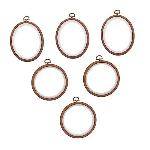 Produktbild: LALAFINA 6stücke Stickrahmen Aus Holzimitat Für Stickerei Kreise Näharbeiten Stickwerkzeug Mit Einfacher Bedienung Und Robustem Material