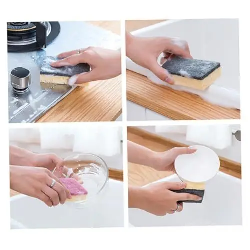 Produktbild: LALAFINA 6stücke Doppelseitige Reinigungsschwämme Hochabsorbierende Küchenschwämme Für Geschirr Und Bad Farben Zufällig Langlebig Und Für Oberflächen