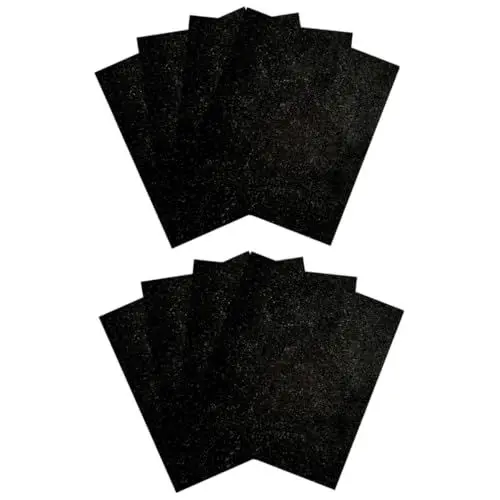 Produktbild: LALAFINA 8 Stk schwarzer Filz Klebepapier zum Basteln Klebefilz Filzband mit selbstklebender Rückseite Schmuckkästchen Filzstoff Beflockungsband gefühlt a4 Beschichtung Klebstoff