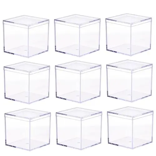 Produktbild: LALAFINA 9St Süßigkeiten Box Riser-Regal Acrylwürfel klarer Behälter Geschenke Halter aus Acryl Behälter für Kleinigkeiten Lagerung Container Schreibtisch Verpackung reisen
