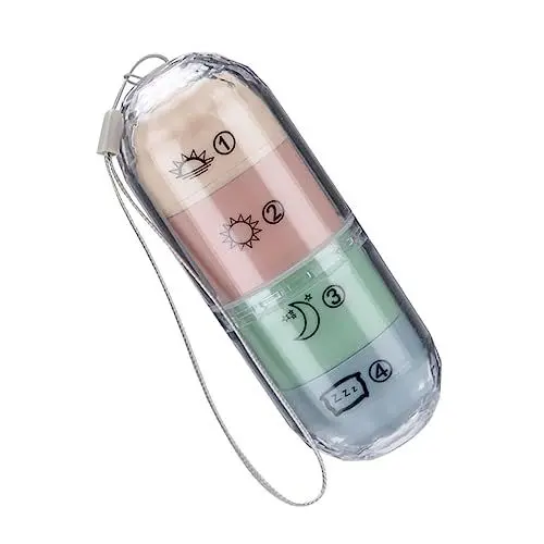 Produktbild: LALAFINA Wasserdichte Pillendose Mit Fächern Tragbare Medikamentenbox Für Unterwegs Für Reisen Hause Kompakt Leicht Und Praktisch Für Aufbewahrung Von Arzneimitteln