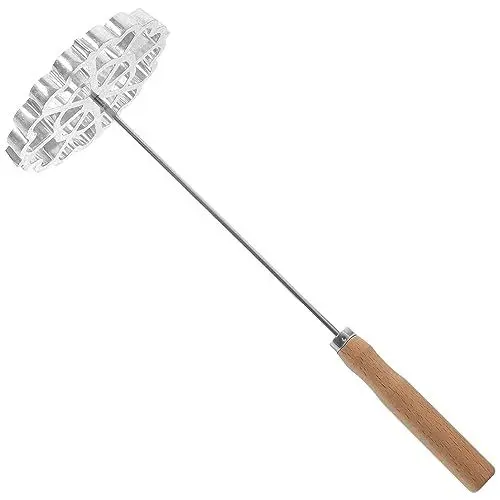 Produktbild: LALAFINA Schwedische Rosette Eisen-Rosette Waffelformen Kuchendruck Kekse Gebäckform Bratform Antihaftbeschichteter Bratlöffel Netzsieb Küchenhelfer (12cm)
