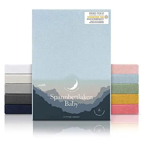 Produktbild: Laleni Jersey Spannbettlaken 50x89 cm für Baby - Oeko-TEX zertifiziertes Spannbettlaken Beistellbett - Stubenwagen Bezug 100% Baumwolle - Baby Spannbettlaken Maxi - Baby Bettwäsche in Hellblau