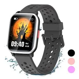 Produktbild: LAMA Smartwatch Kinder, Fitness Tracker, 1,4“ Fitnessuhr mit Schrittzähler IP68 Wasserdicht Kinderuhr, Aktivitätstracker mit 20 Sportmodi Pulsmesser Schlafmonitor ​für Jungen Mädchen, Schwarz
