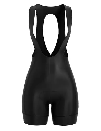 Produktbild: LAMEDA Fahrradhose Damen Gepolsterte Kurz Trägerhose Fahrrad Sommer Bib Shorts Atmungsaktiv Elastisch Radhose mit Sitzpolster für Radfahren Rennrad Schwarz M
