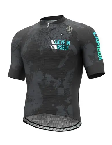 Produktbild: LAMEDA Radtrikot Fahrradtrikot Herren Kurzarm Funktionsshirt T Shirt Atmungsaktiv Schnell Trocknen Fahrradbekleidung Damen Kurz für Radsport Fitness Grau L