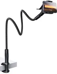 Produktbild: Lamicall Handy Halterung für Bett, Schwanenhals Handy Halter - Flexible Nylon Gewebte Lang Arm (97cm), 360 Grad Drehung Handy Ständer für iPhone 16/15/14/13 Pro Max, Samsung S23, 4-7 Zoll Smartphone