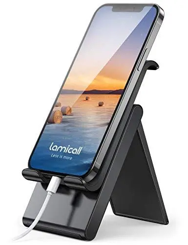 Produktbild: Lamicall Handy Ständer, Handy Halterung Verstellbar - Handyhalterung, Halter für iPhone 16 15 14 Pro Max Plus, SE, 13 12 Pro Max Mini, 11 Pro, Xs, XR, X, 8, 7, 6, Samsung S24 S23, Huawei, Smartphone