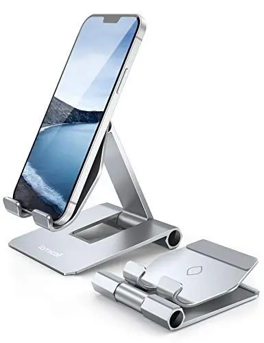 Produktbild: Lamicall Handy Ständer, Handy Halterung Verstellbare - Faltbarer Handyhalterung, Halter für iPhone 16 15 14 Pro Max Plus, SE, 13 12 Pro Max Mini, 11 Pro, Xs, X, 8, 7, Samsung, Tablet mit 4,7-11 Zoll