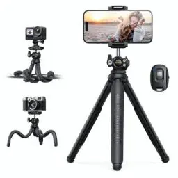 Produktbild: Lamicall Handy Stativ, Mini Stativ Halter - Flexible Handy Halterung Stativ für Smartphone & Kamera, 360° Pocket Tripod mit Kabelloser Fernbedienung, Handystativ für iPhone 16/15/14/13, GoPro, Sumsung