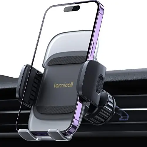 Produktbild: Lamicall Handyhalterung Auto, Handy Autohalterung - (2025 Federclip) Universal Lüftung Handyhalter Auto, 360 Grad Vent KFZ Halterung für iPhone 16/15/14/13/12 Pro Max Plus, Samsung 4-7 Zoll Smartphone