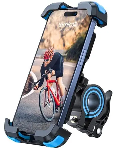 Produktbild: Lamicall Handyhalterung Fahrrad, Handyhalter Motorrad - 2025 Universal 360° Fahrrad Halter für iPhone 16 15 14 Pro Max Plus, SE, 13 12 Pro Max Mini, 11, Xs Max, XR, X, 8, 7, Samsung S10 S9, Smartphone