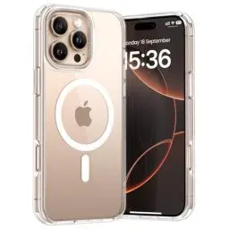 Produktbild: Lamicall Hülle für iPhone 16 Pro Max für MagSafe - (2024 Klar & Anti-Gelb) Airbag-Fallschutz Handyhülle, Schlanke Kratzfestes Case für iPhone 16 Pro Max Magnetische Schutzhülle mit Kabelloses Laden