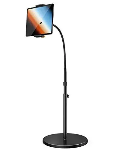 Produktbild: Lamicall Tablet Bodenständer, Tablet Halterung - Schwanenhals Halter mit Einstellbarer Höhe und Stabiler Basis von 4,8 KG, für iPad 12.9, iPad Air Mini 2 3 4, Switch, Tab, und Tablet mit 4.7-13 Zoll