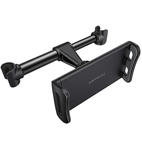 Produktbild: Lamicall Tablet Halterung Auto, Universal Tablet Halterung - KFZ-Kopfstützen Halterung Halter für 2022 iPad Air Mini 5 4 3 2 Pro 9.7, 10.2, 10.5, 11, Samsung Tab, Tablet und Smartphone mit 4,7-11 Zoll
