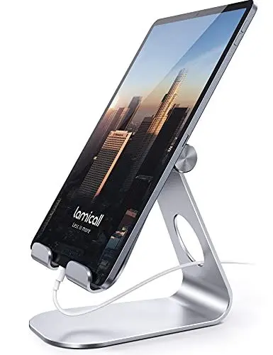 Produktbild: Lamicall Tablet Ständer Verstellbare, Tablet Halterung - Universal Halter, Halterung, Dock für 2024 iPad Pro 9.7, 10.5, 11, 12.9, iPad Air Mini 6 5 4, Samsung Tab, und Tablet mit 4.7-13 Zoll - Silber