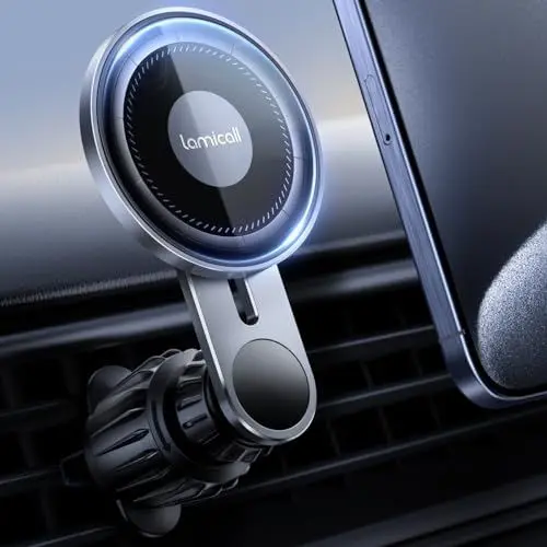 Produktbild: Lamicall für MagSafe Autohalterung, Handyhalter Auto - (2025 Glas-Platte) Universal Handyhalterung Auto Magnet, Starke Magnetische KFZ Lüftung Halterung für iPhone 16 15 14 13 12 Pro Max Smartphone