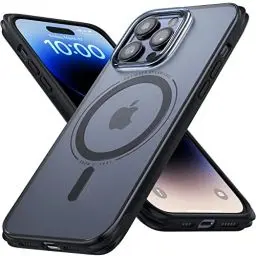 Produktbild: Lamicall iPhone 14 Pro Magnetische Hülle für Magsafe - (Upgrade Airbag Schutz) Extrem Dünn Handyhülle, Militärschutz Stoßfest Schutzhülle, Transluzent Mattiert Case für iPhone 14 Pro 6.1 Zoll