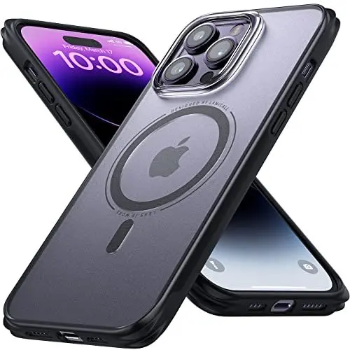 Produktbild: Lamicall iPhone 14 Pro Max Magnetische Hülle für Magsafe - (Upgrade Airbag Schutz) Extrem Dünn Handyhülle, Militärschutz Stoßfest Schutzhülle, Transluzent Mattiert Case für iPhone 14 Pro Max 6.7 Zoll
