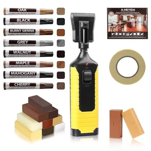 Produktbild: Laminat Reparaturset-20 Stück Holz Parkett Reparaturset,Möbelmarker Hartwachs Reparaturset Ausbesserungsset Sie Ganz Einfach Kratzer auf Ihren Vinylboden oder Fußboden Holztischen reparieren
