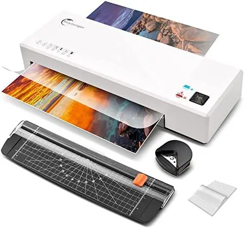 Produktbild: Laminiergerät,Laminiergerät A4 Mit 40Pcs Laminierfolien A4 A5 A6, Buyounger Laminator Mit papierschneider Eckenabrunder FürHeimgebrauch Büro Schule