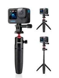 Produktbild: Lammcou Action Kamera Mini Stativ mit Verlängerungsstange Kompatibel mit GoPro, Handstativ & Stativhalterung für Hero 13 12 11 10 9 Fusion Max Insta-360 Go 3 X3 Yi Actioncam Tripod Zubehör