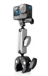 Produktbild: Lammcou Go Pro Motorrad Halterung, Aluminium Unsichtbare Action Kamera Fahrrad Lenker Halter mit Dual 360° Drehbare Kugelkopf, Bike Handlebar Mount für Insta-360 X3 Go 3 Hero 13 12 11 10