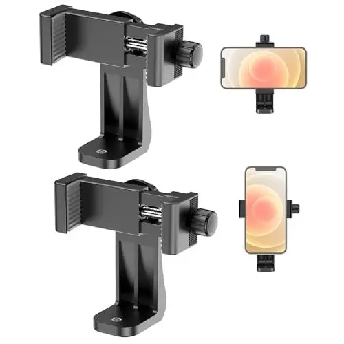 Produktbild: Lammcou Stativhandyhalterung Handy Stativ Adapter Zubehör für Stativ Selfie Stick Einbeinstativ, vertikale und horizontale Handy-Halter Tripod Smartphone Clip Mount