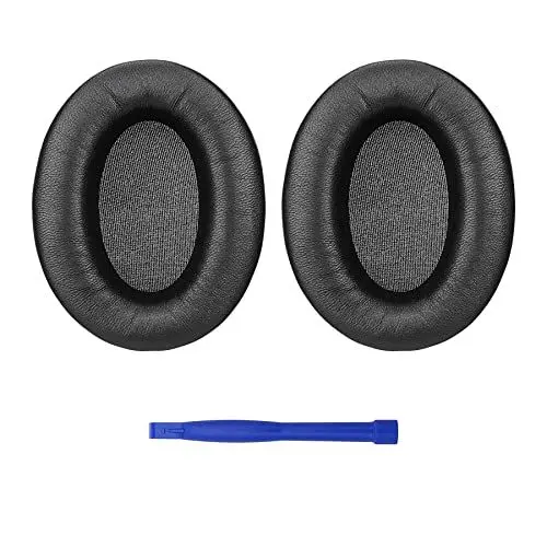Produktbild: Ersatz-Ohrpolster aus Lammleder für Sony WH-1000XM3 Kopfhörer, mit weichem Leder, Geräuschisolierung, Memory-Schaum, zusätzliche Dicke, Schwarz