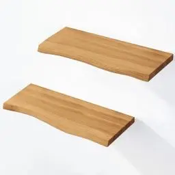 Produktbild: LAMO Manufaktur 2 Stück Wandregal aus Holz mit unsichtbarer Befestigung 2X 42cm | Wandregal aus 100% echtem Holz | Hängeregal für Wohnzimmer, Wandregale Set 2 Baumkante | Regal Farbe: Rustikal