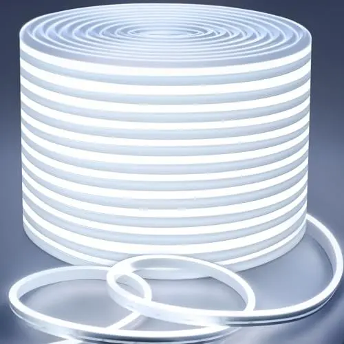 Produktbild: Lamomo LED Streifen 10M, Neon Dimmbar LED Strip, Weiß Wasserdicht 6000K Led Leiste, Silikon Flexibel Outdoor Lichtleiste, Flexibel Indirekte Beleuchtung für Innen Aussenbereich Heim Küche Deko