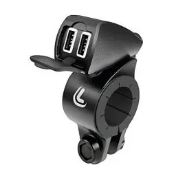 Produktbild: Lampa 38828 USB-Fix Trek Dual-USB-Ladegerät, wasserdicht, Befestigung am Lenker - Ultra Fast Charge - 5400 mA - 12/24 V