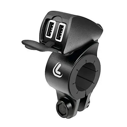 Produktbild: Lampa 38828 USB-Fix Trek Dual-USB-Ladegerät, wasserdicht, Befestigung am Lenker - Ultra Fast Charge - 5400 mA - 12/24 V