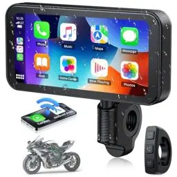 Produktbild: Lamto Motorcycle Carplay Screen Drahtlose Tragbare A-pple Carplay & Android Auto,6,25 Zoll Wasserdichtem Touchscreen Carplay Bildschirm mit Bluetooth, Navigation/Siri/G00gle Assistant für Motorräder